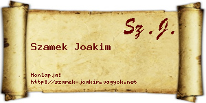 Szamek Joakim névjegykártya